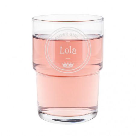 Verre à eau pour une fille gravé