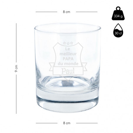 Taille et poids du verre à whisky Ecusson