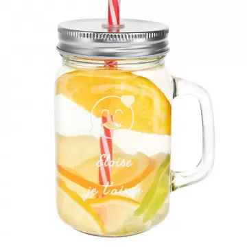Mason Jar en verre personnalisée | Gravure texte & design