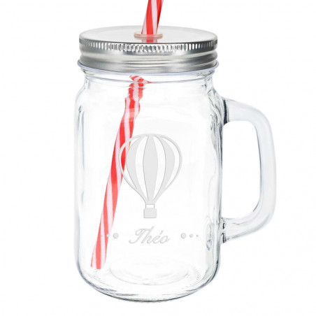 Mason jar Montgolfière à graver