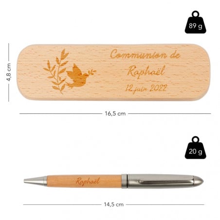 Taille coffret stylo bois personnalisé
