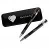 Coffret stylo bille et porte mine noir personnalisable