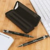 Taille coffret stylo bille et porte mine noir gravé