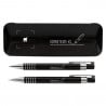 Coffret stylo bille et porte mine noir avec texte gravé