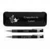 Coffret stylo bille et porte mine noir personnalisable communion