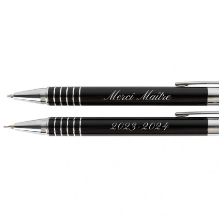 Coffret stylo et porte mine avec gravure - Cadeau maitresse