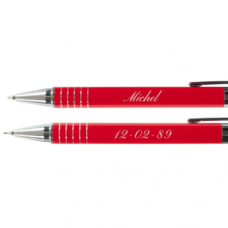 Coffret stylo bille et porte mine gravé