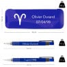 Taille parure aluminium stylo bleu personnalisée