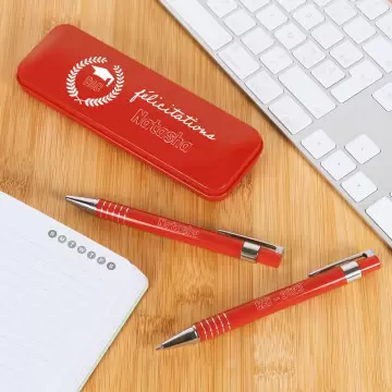 Coffret stylo et porte mine personnalisé design Félicitations