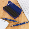 Coffret stylo et porte mine bleu avec design félicitation gravure
