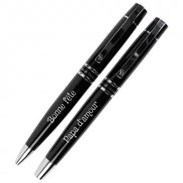Parure de stylos Charles Dickens personnalisable | Gravure texte