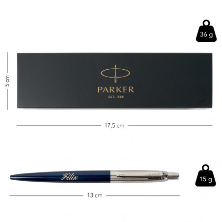 Taille stylo Parker Jotter de couleur bleu