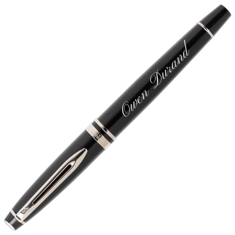 Stylo Waterman plume expert noir personnalisé