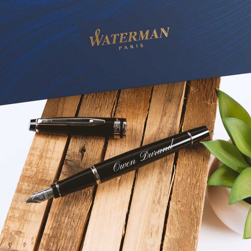 Stylo Waterman plume expert noir personnalisable