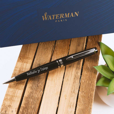 Stylo Bille Waterman noir personnalisable