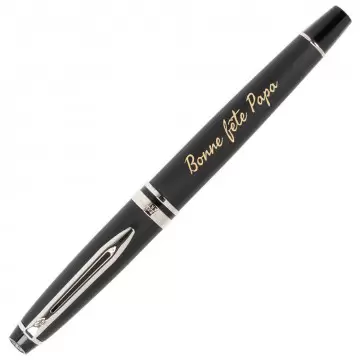 Stylo Expert Waterman rollier noir personnalisé | Gravure texte