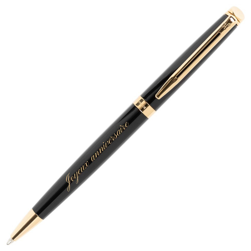 Stylo Bille/Roller Waterman Hémisphère Allure - Corps Acier Avec Cerclage Doré, Occasion (Marque Waterman)