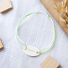 Bracelet cordon vert gravé