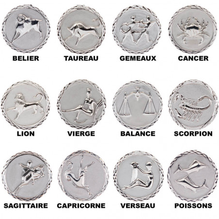 Collier Astrologie argent gravé