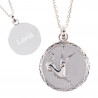 Collier zodiaque Capricorne en argent avec gravure texte