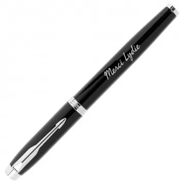 Stylo roller IM Parker noir à personnaliser | Gravure texte