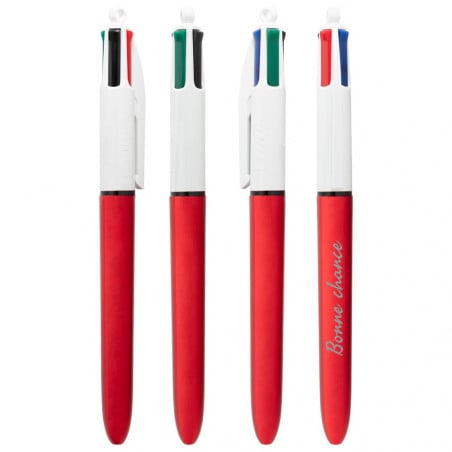 Stylo Bic rouge avec texte gravé