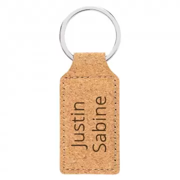 Porte clef liège gravé format rectangle | Léger & personnalisé