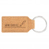 Porte clef liège rectangle avec texte à graver