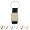 Porte clé métal et tissu gravé