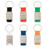 Porte clé métal et tissu coloré avec gravure texte