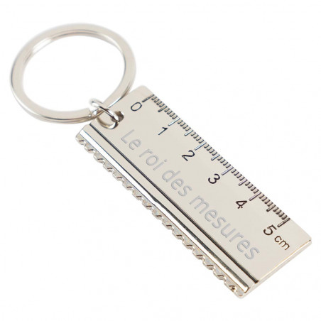 Porte clé règle en métal avec texte à graver
