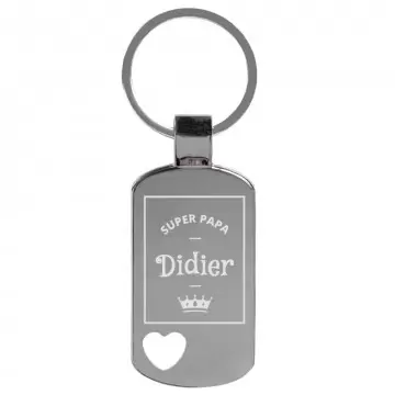 Porte clef métal Papa personnalisable | Gravure prénom originale