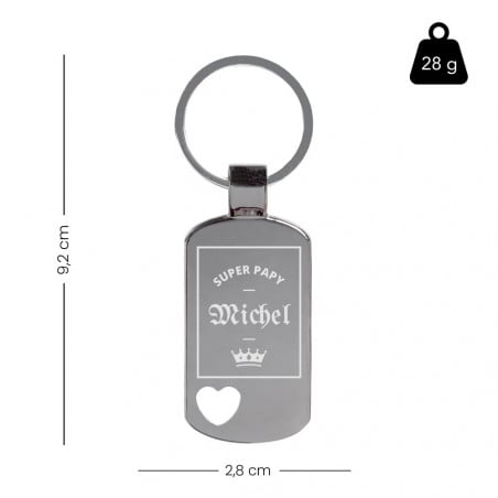 Taille du porte clé pour Papy