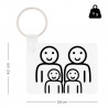 Taille porte clé rectangle famille