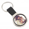 Porte clef rond tournant personnalisable avec 2 photos