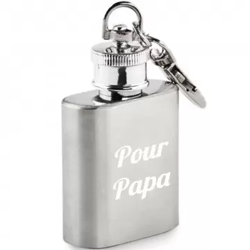 Porte clé gravé avec flasque en inox