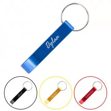 Mini porte clé décapsuleur coloré gravé