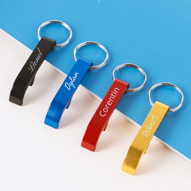 Porte clé mini décapsuleur coloré personnalisé