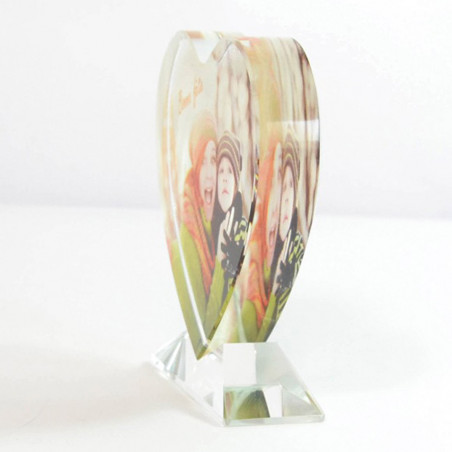 Cœur verre personnalisé photo
