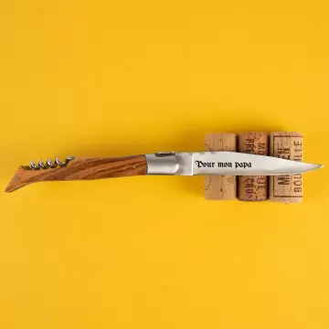 Couteau frêne personnalisation texte
