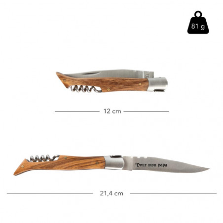 Taille couteau de poche frêne