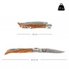 Taille du couteau poche frêne design cerf
