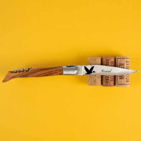 Couteau poche avec manche frêne canard personnalisé