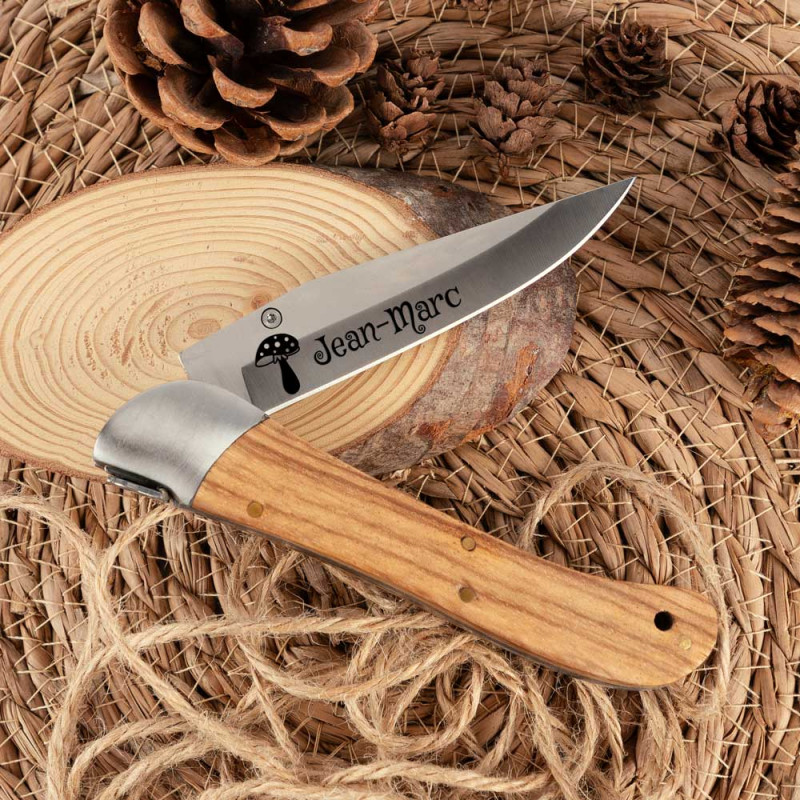 Couteau de poche design champignon personnalisable
