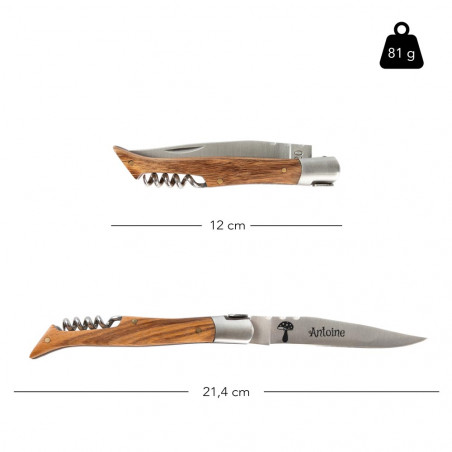 Taille du couteau pliable frêne nature