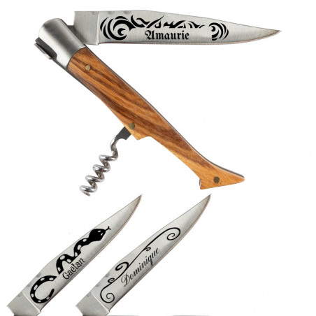 Couteau poche Frêne tatouage personnalisable