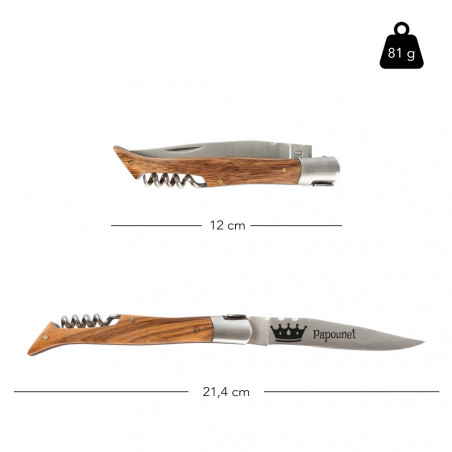 Taille du couteau pliable frêne papa