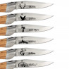 Gravure lame du couteau extérieur bois nature