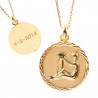 Pendentif zodiaque verseau gravé