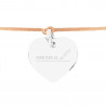 Bracelet cœur argent cordon beige